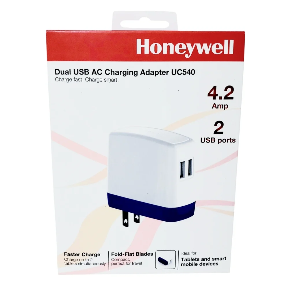 Honeywell Dual USB AC Charging Adapter UC540 4.2 Amp for Tablets/ Mobile Devices